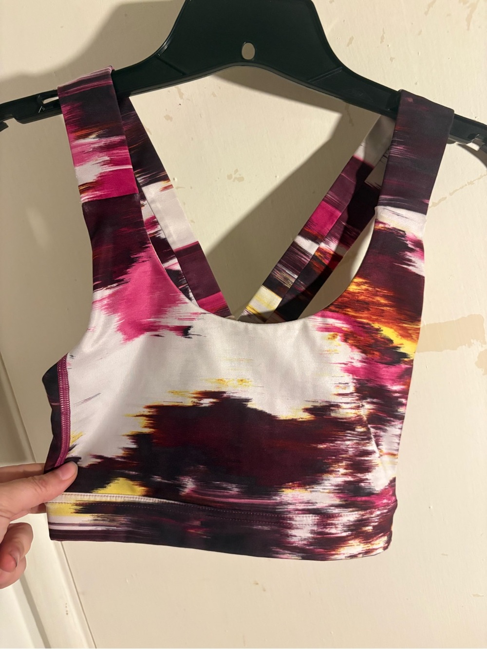Lululemon Athletica Multicolor Abstract Print Criss Cross Back Sports Bra Top